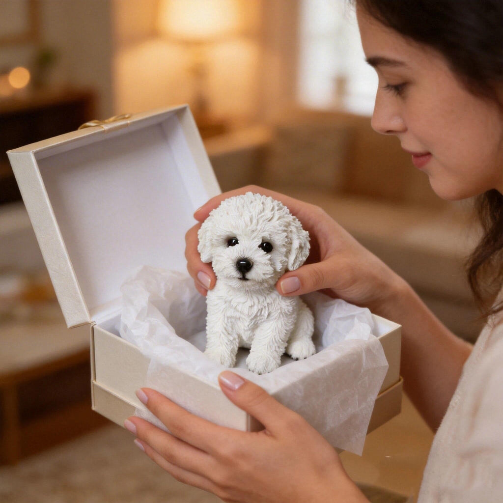 Outdoor Dog Statue Resin Figurine Garden Ornament-This Charming Dog Statue Brings a Warm, Lifelike Presence to Any Outdoor Space. Designed with a Gentle Sitting Pose, It Blends Naturally with Gardens