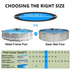QH.HOME 18 Ft RoundSolar Pool Cover with Fast Tightening Patented Ratchet,Pool Covers for Above Ground Pools, One-Piece Tear Resistant Swimming Pool Cover Protector with Upgraded Ultimate Windproof