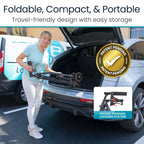 Vive Mobility Lightweight Walker for Seniors - Narrow, Folding Walker w/Wheels for Small & Tight Spaces - Light Weight for Balance, Compact Doorways, Foldable - Portable & Collapsible for Travel