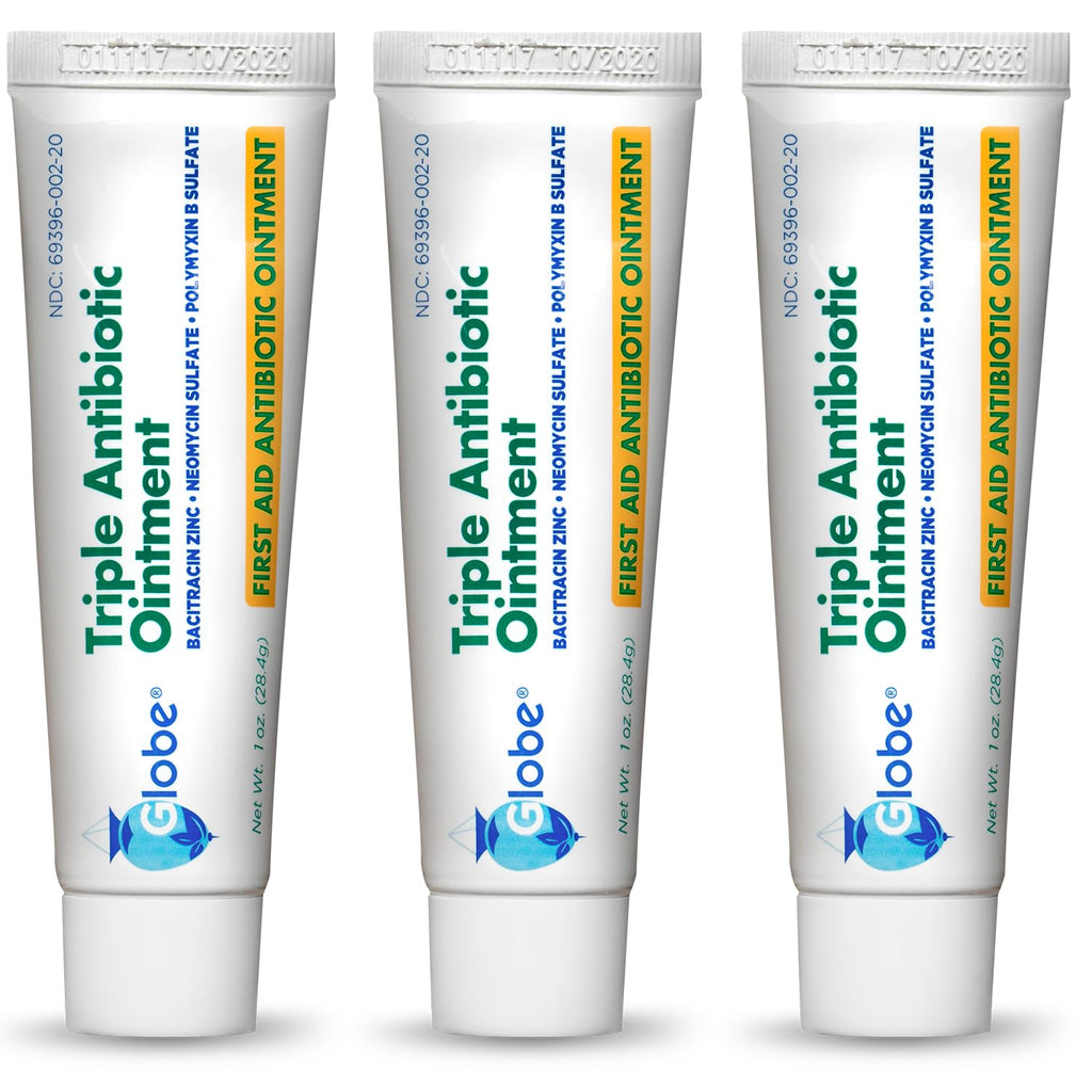 Globe Triple Antibiotic Ointment, First Aid Supply, 3 Pack, 1 oz Tubes