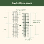 Vego Garden 2 Pack Tomato Cage 14.5"x 58" Square for Garden & Pots, Rust-Resistant Tomato Stackable Heavy Gauge Plant Cage Trellis Support for Climbing Vegetables Plants
