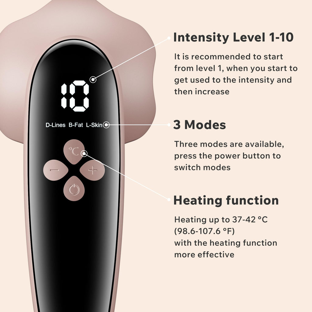 Depsoul Cellulite Massager, Upgraded Body Sculpting Machine 4 in 1 Wireless Cellulite Remover with 4 Modes 10 Levels for Belly, Waist, Arm, Leg, Butt,Rose Gold