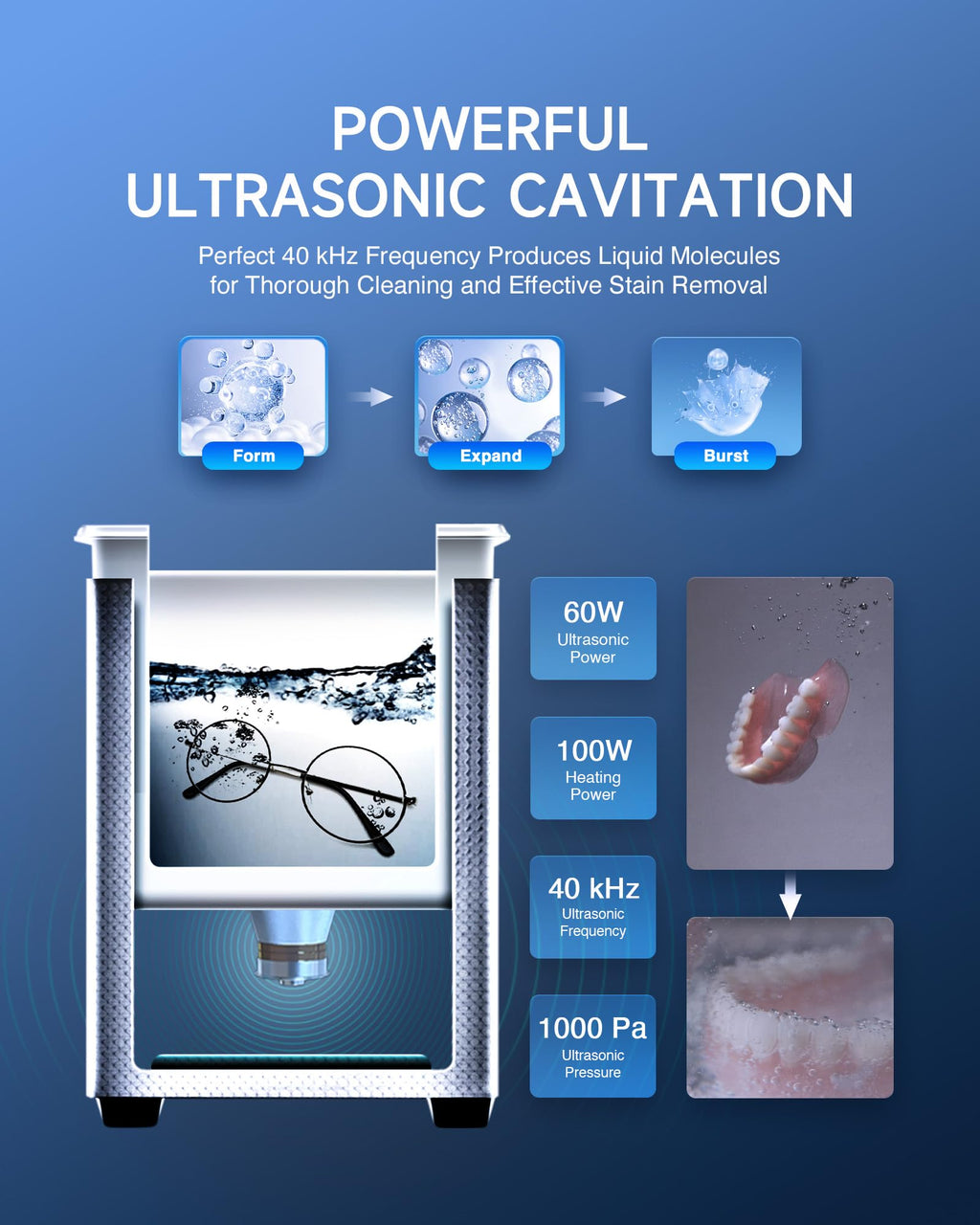 CREWORKS 2L Jewelry Cleaning Machine - 40kHz Digital Sonic Cleaner