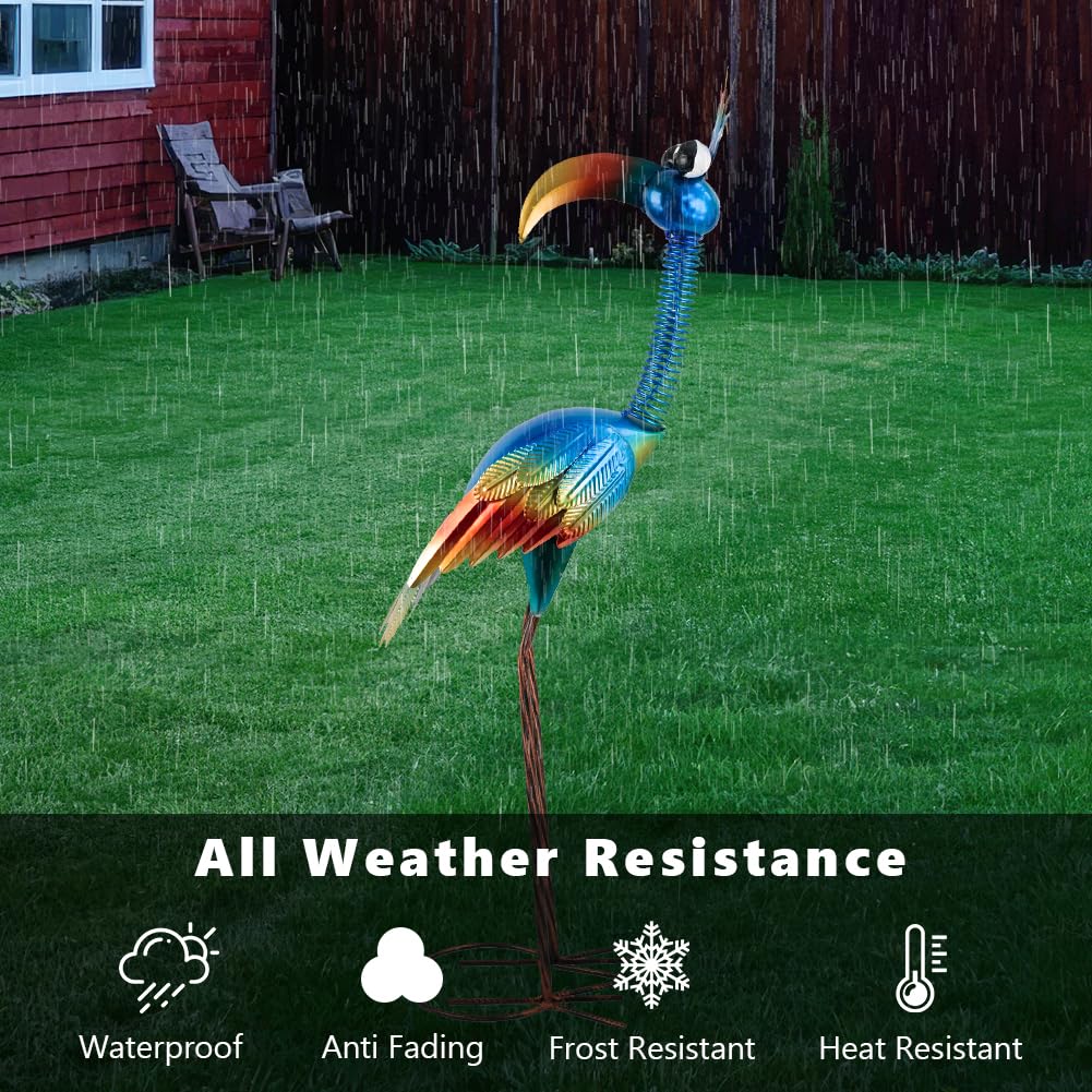 DREAMSOUL Metal Bird Garden Statues 30" Funny Patio Lawn Decor