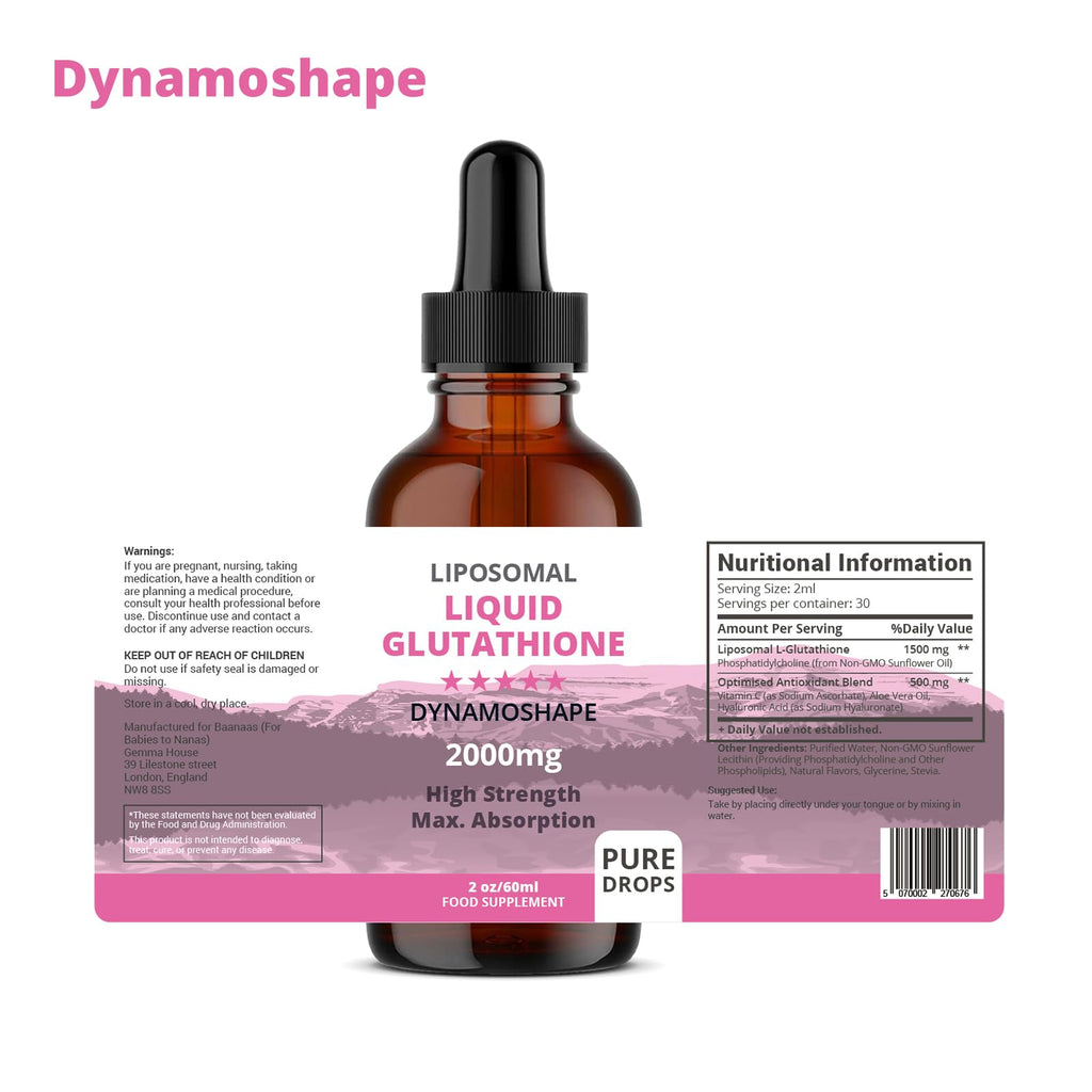 Liposomal Glutathione 2000mg with Vitamin C, Oral Glutathione Liquid, Antioxidant Supplement for Detox, Superior Absorption, Higher Dosage (Pack of 1)
