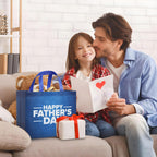 YANGTE 6 Pack 13" Fathers Day Gift Bags with Tissue Paper, Gift Bags Medium for Men Dad Father Grandpa, Happy Fathers Day Gift for Party Favor Supplies, 12.8"*10.2"*6.3"