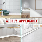 Vinyl Baseboard Molding Trim 4 Inch x 20 Feet Peel and Stick Baseboard Trim Flexible PVC Cove Base Moulding Self-Adhesive Trim for Garage Bathroom Cabinet Floor Walls, White
