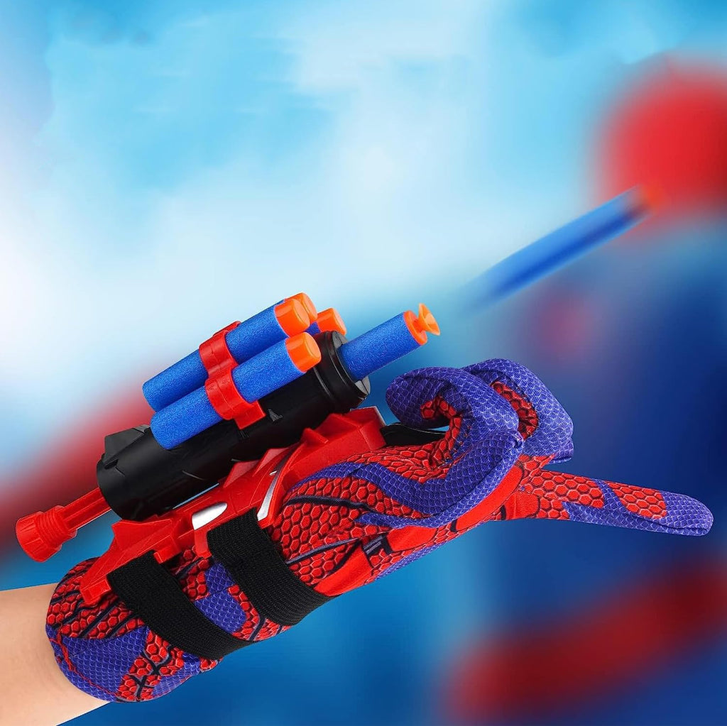 Set of 2 Spider Web Shooter Wrist Launcher Gloves - Halloween Decorations