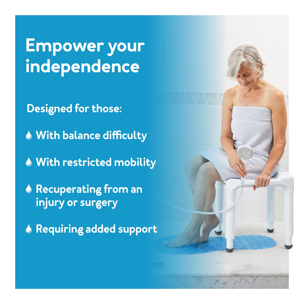 Carex Universal Bath Seat and Shower Chair, Heavy Duty Shower Bench for Bathtub, Safety Bath Seat Stool for Seniors and Disabled, Supports up to 400 lbs, Adjustable Height Shower Bench for Inside Tub