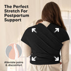 KeaBabies Baby Wrap Carrier, All in 1 Original Baby Carrier, Trendy Black