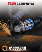 AVID POWER Angle Grinder 7.5-Amp 4-1/2 inch Electric Grinder Power Tools with Grinding Wheels, Cutting Wheels, Flap Disc and Auxiliary Handle for Cutting, Grinding, Polishing & Rust Removal - Dark Red