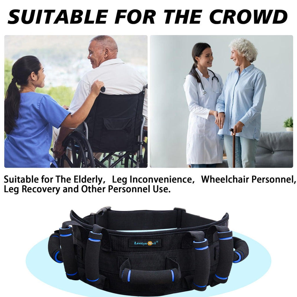 Gait Belt, Gait Belts for Seniors, Gate Belts Medical for Elderly, Gait Belt with 7 Handles, Patient Transfer Belt Quick Release Buckle, Medical Lift Strap Nursing Safety Belt for Physical Therapy