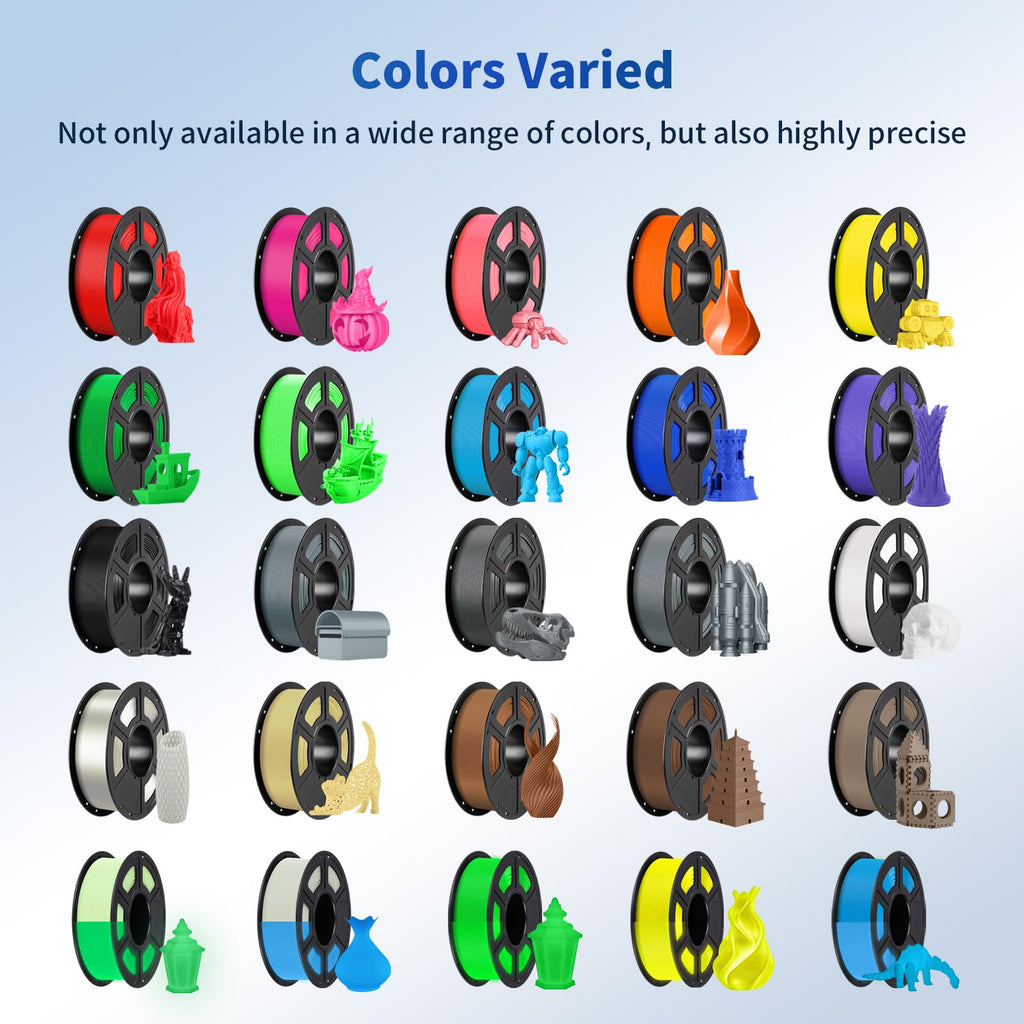 ANYCUBIC PLA Filament 1.75mm Bundle, 3D Printing PLA Filament 1.75mm Dimensional Accuracy +/- 0.02mm, 1KG Reusable Spool (2.2 lbs), 4KG Red + Green + Blue + Yellow