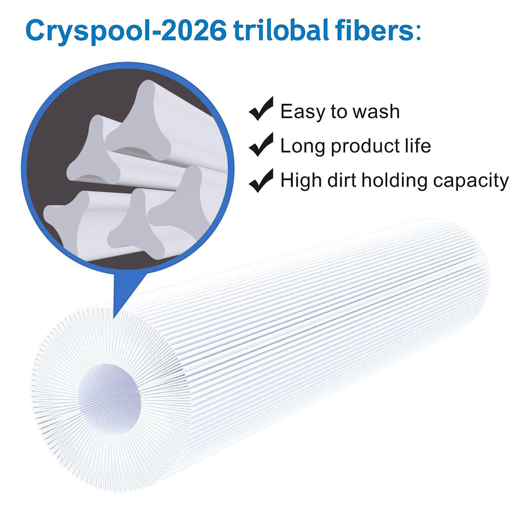 Cryspool® 07072 Filter Compatible with CX880XRE, SwimClear C4030, C4025, C4020, PA106-PAK4, C-7488, FC-1226, 4×106 Sq. Ft Pool Filter Cartridge, 4 Pack