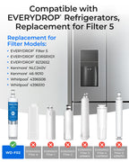 Waterdrop 4396508 Refrigerator Water Filter, Replacement for Everydrop® Filter 5, EDR5RXD1, Whirlpool® WF-NLC240V, 4396510, NLC240V, PNL240V, 4396508p, 4396547, 4392857, LC400V, 3 Pack