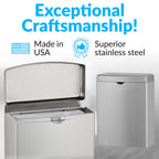 Bobrick Sanitary Napkin Disposal Wall Mounted Stainless Steel Flip Top Receptacle for Public Restrooms, 1-Piece Design with 1 Gallon Waste Capacity (Model B-270)