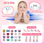 Faburo 42PCS Jewelry Toys for Girls, Unicorn Mermaid Princess Toys- Rings