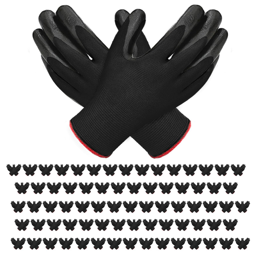 bulkisbargain 72 Pairs Gardening Gloves for Men Women Rubber Coated Breathable Garden Gloves Black