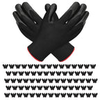 bulkisbargain 72 Pairs Gardening Gloves for Men Women Rubber Coated Breathable Garden Gloves Black