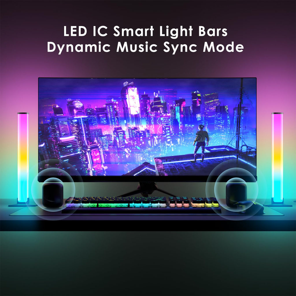 Barhootao RGB Light Bar,Smart LED Light Bar for Room,16 Million Colors,Three Control Modes,Dynamic Music Sync Mode,213 Preset Modes,USB Interface���Without Adapter���