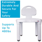Carex Bath Seat And Shower Chair with Backrest for Seniors, Bath Chair For Elderly, Disabled, Handicap, and Injured Persons, Supports Up To 400lbs, Shower Seat For Inside Shower, Made in USA