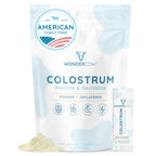WONDERCOW Colostrum Supplement Powder for Gut Health, Immune Support & Wellness | Natural IgG Pure Whole Bovine Colostrum Superfood, Unflavored, 30 Servings
