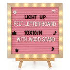 10"×10" Felt Letter Board with LED Lights & Stand for Halloween Party Decor