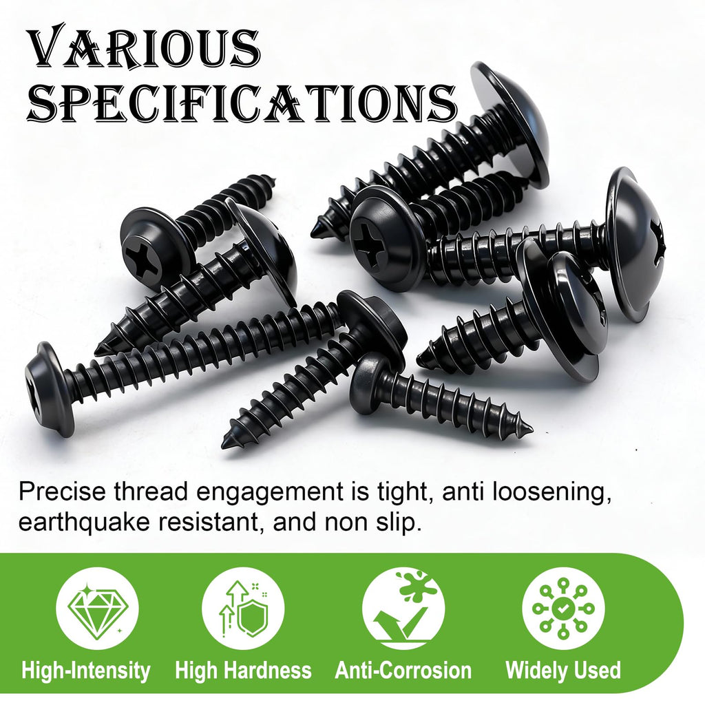 mxuteuk 280PCS Automotive Screws Kit,#8#10#12#14 Phillips Head Automotive Body Self Tapping Screws(24 Size)