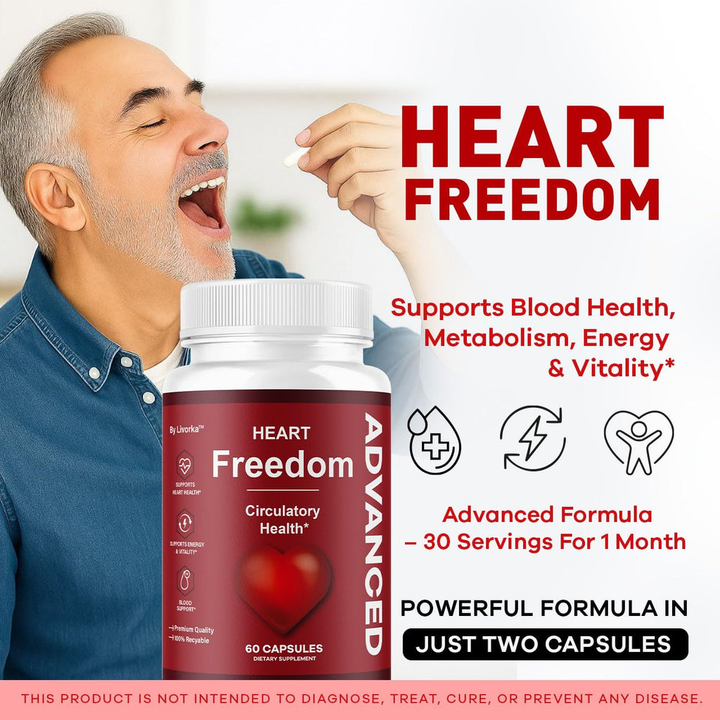 (5 Pack) Heart Freedom - Heart Freedom Capsules, Official HeartFreedom Pills All Natural Ingredients - Maximum Strength, Premium Advanced Formula Support Health & Wellness, 300 Capsules for 5 Months
