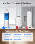 Waterdrop WD-F27 Replacement for Samsung® Refrigerator Water Filter HAF-CIN/EXP, DA29-00020B, HAF-CIN, RF28HMEDBSR, RF263BEAESR, RS25J500DSR, RF263TEAESG, HDX FMS-2, DA97-08006A-1, 3 Pack