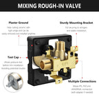 RJDIBAN Shower Valve for Delta R10000-UNBXHF, 3 Port 1/2 Inch Connection 1-Pack, R10000 Valve Kit Compatible with Delta MultiChoice 13 14 17 17T Shower Trim, High Flow Brass Construction Without Stops