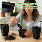2.6in 100 Pcs Square Nursery Pots with 5 Pcs Plastic Seed Starting Trays