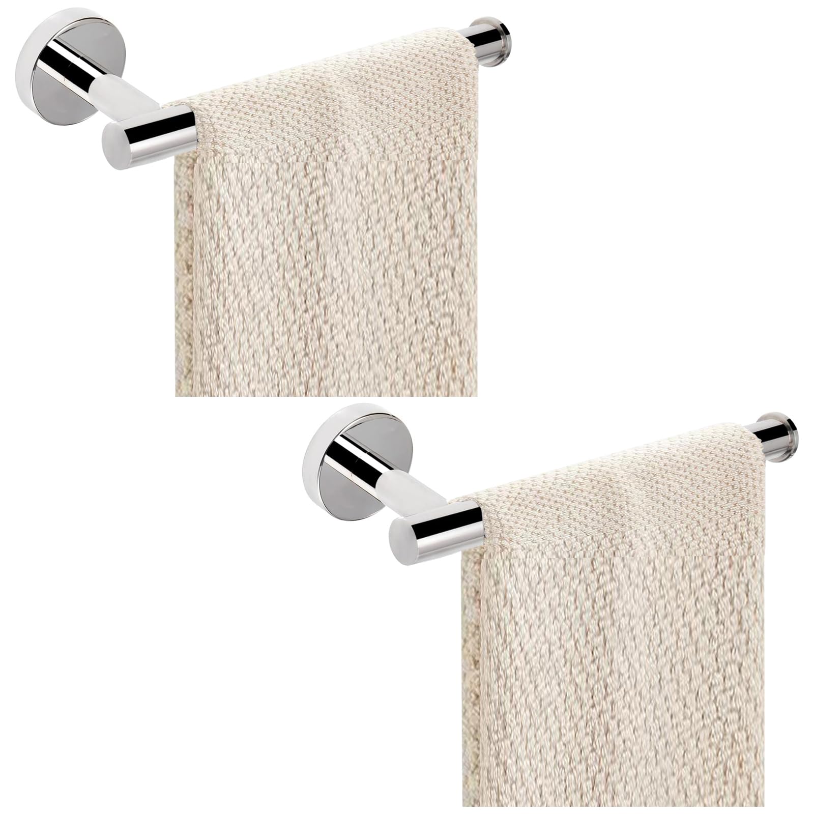 Sotuai 2-Piece Hand Towel Holder - 9" Modern Design Towel Ring, Thicken SUS 304 Stainless Steel Towel Holder for Bathroom Wall, Contemporary Hand Towel Rack - Chrome