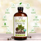 VITAL AFFAIR Castor Oil Cold Pressed Pure Glass Bottle Castor Oil with Flannel 100% Cotton Organic Castor Oil Packaging