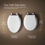 KOHLER Stonewood Quiet-Close, Round Toilet Seat Soft Close, Durable Wood, Easy Installation, Universal Fit, Home Essentials, White Finish, K-20467-0