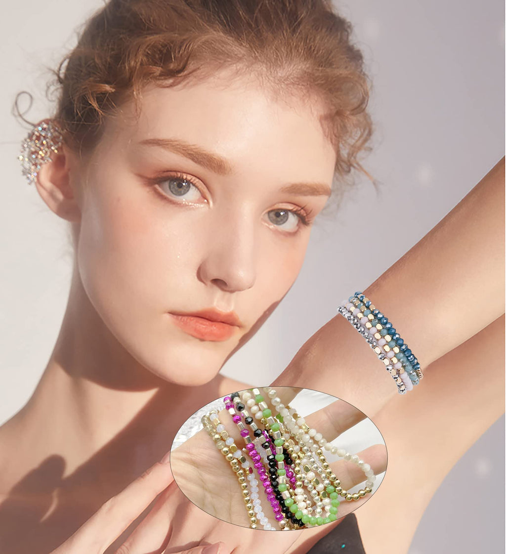WAINIS 27Pcs Delicate Boho Beaded Bracelets