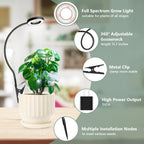 Xuligron Plant Lights for Indoor Growing, Clip on Full Spectrum Grow Lamp
