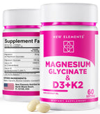 Magnesium Glycinate 500mg with High-Potency Vitamin D3 10,000 IU & Vitamin K2 200mcg | Enhanced with Coconut Oil for Optimal Absorption | Non-GMO, Gluten-Free, Sugar-Free Softgels (60 softgels)