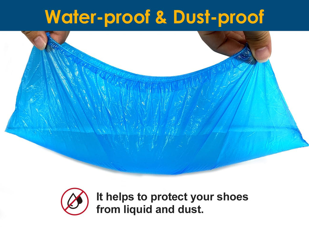 Shoe Covers Disposable Recyclable -200 Pack(100 pairs) 15.7'' Hygienic Shoe & Boot Covers Waterproof Non-slip Shoe Booties for Indoors (Large Size - Up to US Men's 11 & US Women's 13)