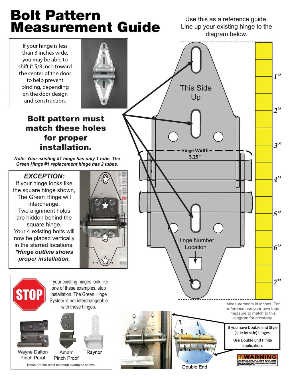 Energy Saving Garage Door Hinge - 4 Panel Doors Up to 12', MFG# R4416-40