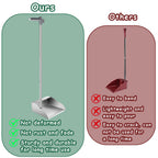Dust Pans with Long Handle,Heavy Duty Metal Dust Pan with Handle,Upright Stand Up Dustpan with Dust Pan Teeth to Clean Hair for Home Kitchen Office Lobby Floor Garden