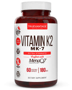 Vitamin k2 MK-7 Supplement 180mcg -Vitamin K2 Supports Bone & Heart Health for Cardiovascular Calcium Absorption from Arteries- 60 Easy to Swallow Vegetable caps of MenaQ7 K2 MK7