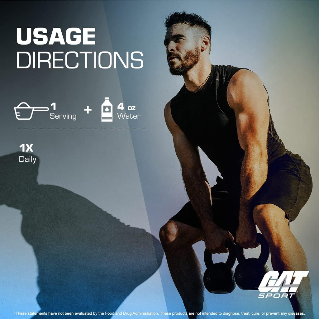 GAT SPORT Creatine Monohydrate 300 Gram Powder, Strength, Brain Health, Anti-oxidant, Endurance, for Men & Women, Unflavored, 60 Servings