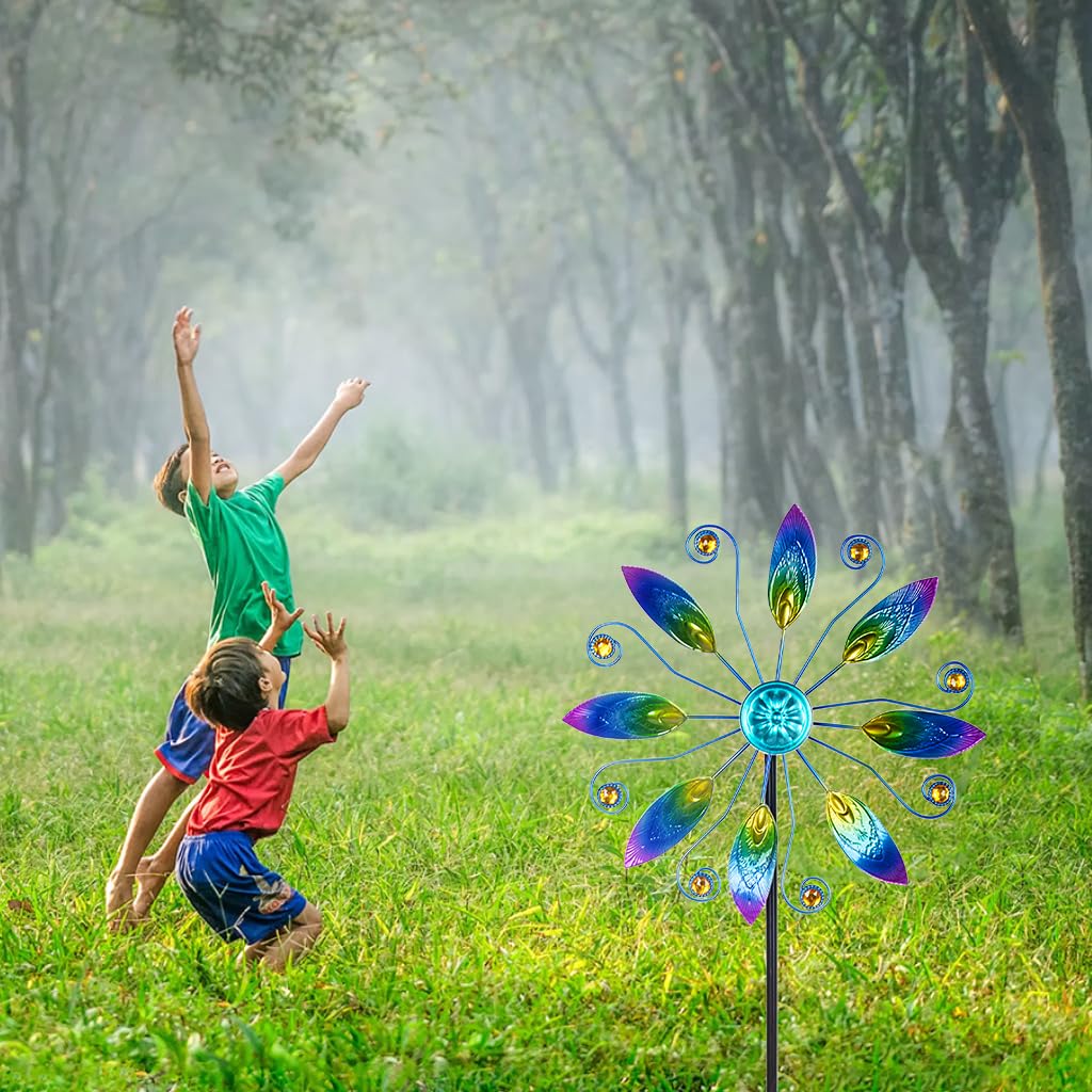 VEWOSTAR 11”Metal Wind Spinners Outdoor,Wind Sculpture for Yard and Garden