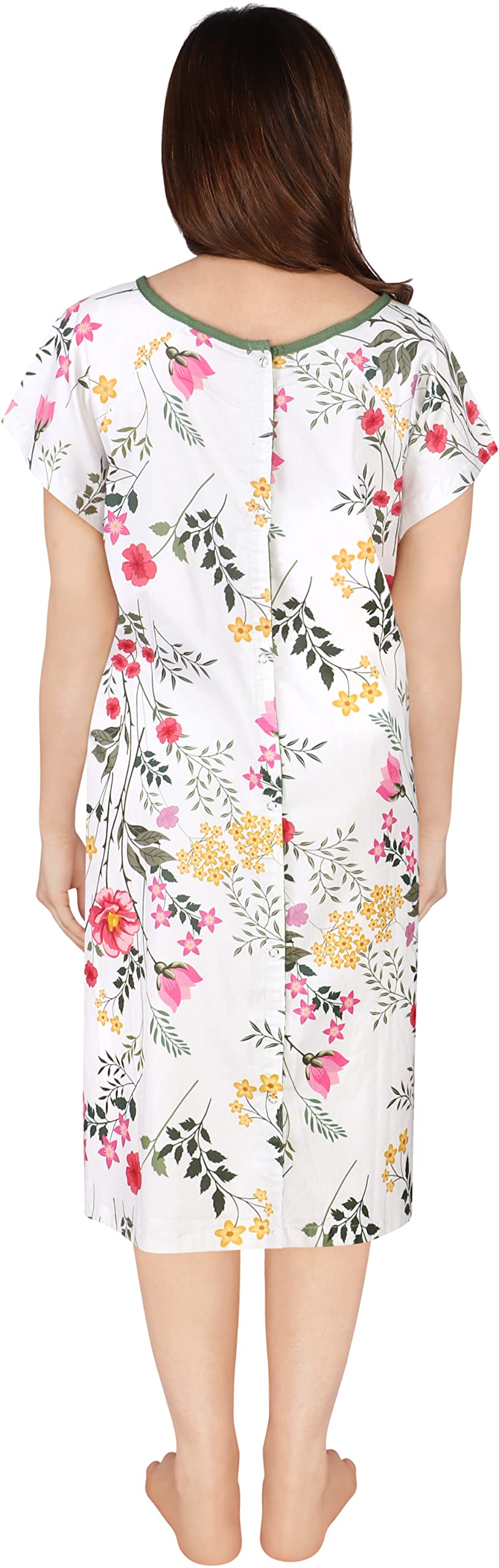 Utopia Care Women's Hospital Gown Soft Comfortable and Stylish Patient Gown, Small-Medium, Floral White