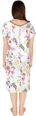 Utopia Care Women's Hospital Gown Soft Comfortable and Stylish Patient Gown, Small-Medium, Floral White