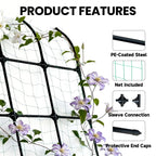 popsea 7.2 ft No-Drill Leaning Garden Trellis for Climbing Plants