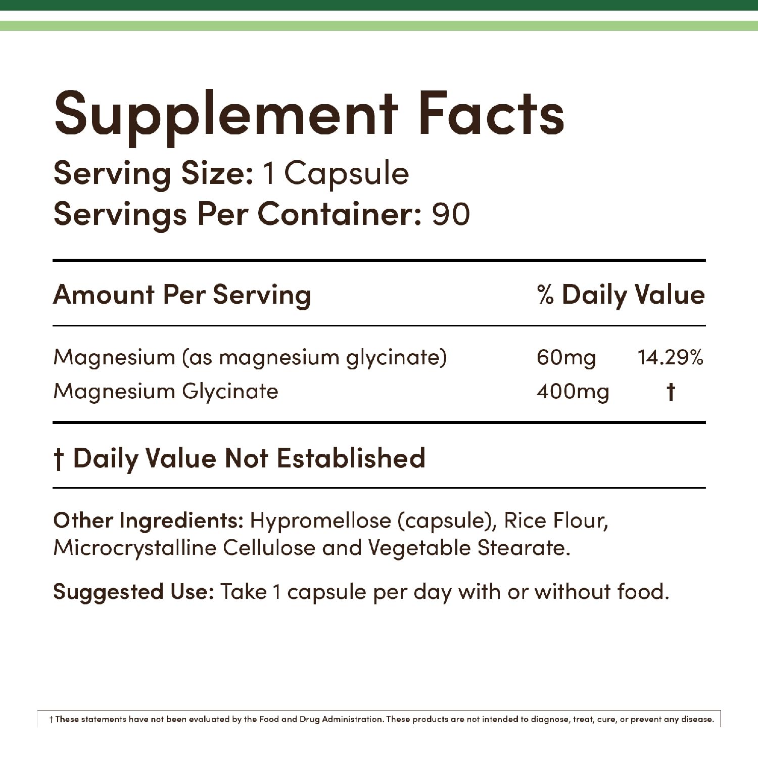 Magnesium Glycinate 400mg, 90 Capsules (Vegan Safe, Third Party Tested, Gluten Free, Non-GMO) High Absorption Magnesium by Double Wood Supplements