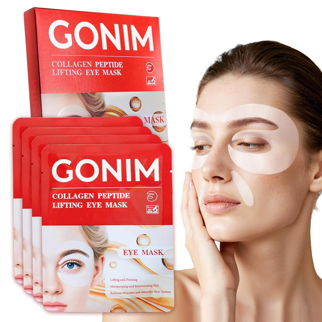 GONIM Under Eye Patches 360° Fit, Eye Mask with Collagen Peptide, Salmon DNA PDRN, Caffeine,Retinol & Niacinamide, Eye Patches for Puffy Eyes and Dark Circles, Gifts for Women, Travel 4 pairs