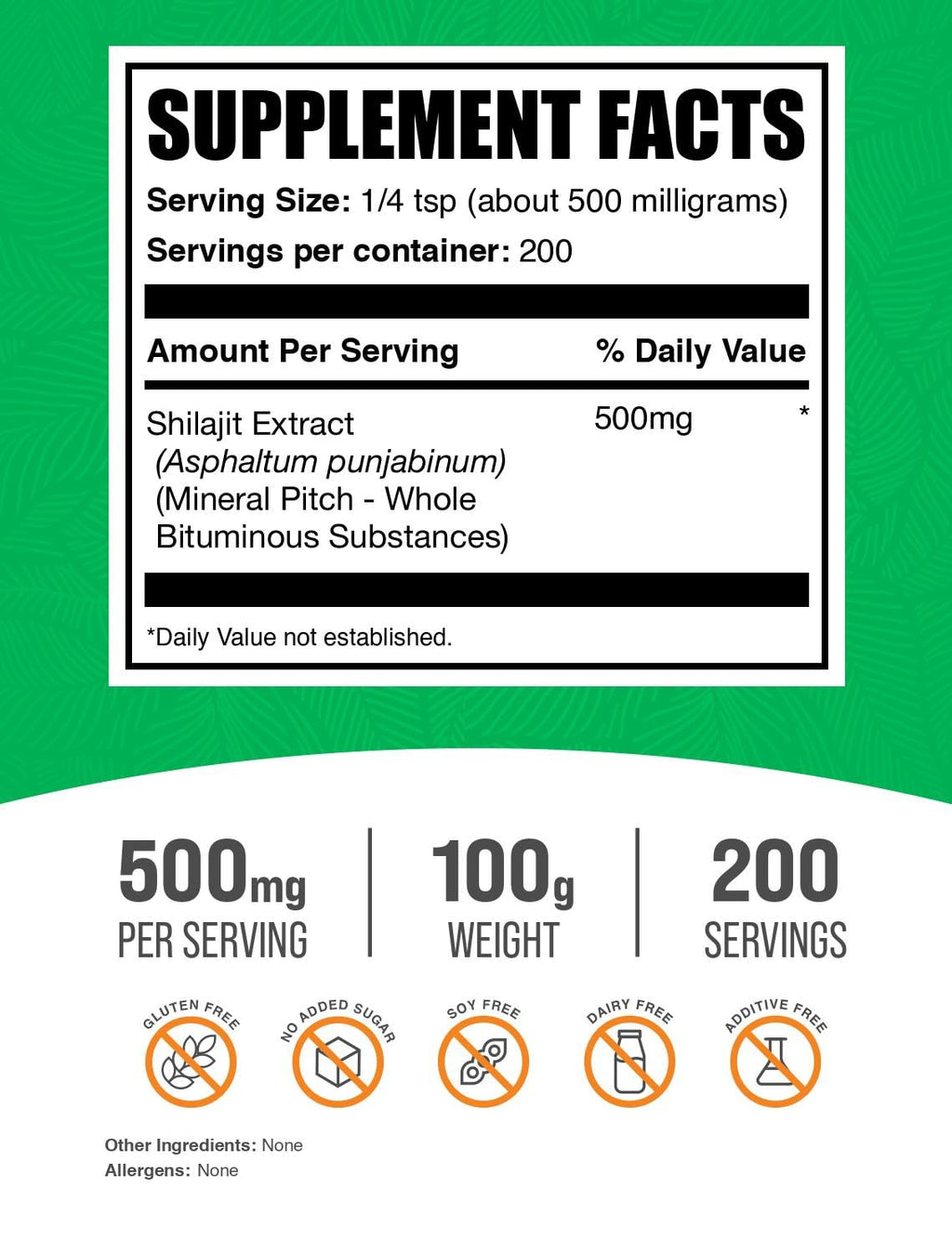 BulkSupplements.com Shilajit Extract Powder - Fulvic Acid Supplement, Shilajit Supplement - Gluten Free, 500mg per Serving of Shilajit Powder, 100g (3.5 oz) (Pack of 1)